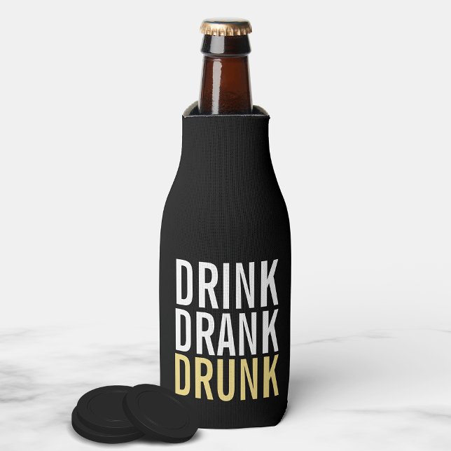 Rafraîchisseur Pour Bouteille Boire Boire ivre ivre | Black et Gold Chic (Créateur téléchargé)