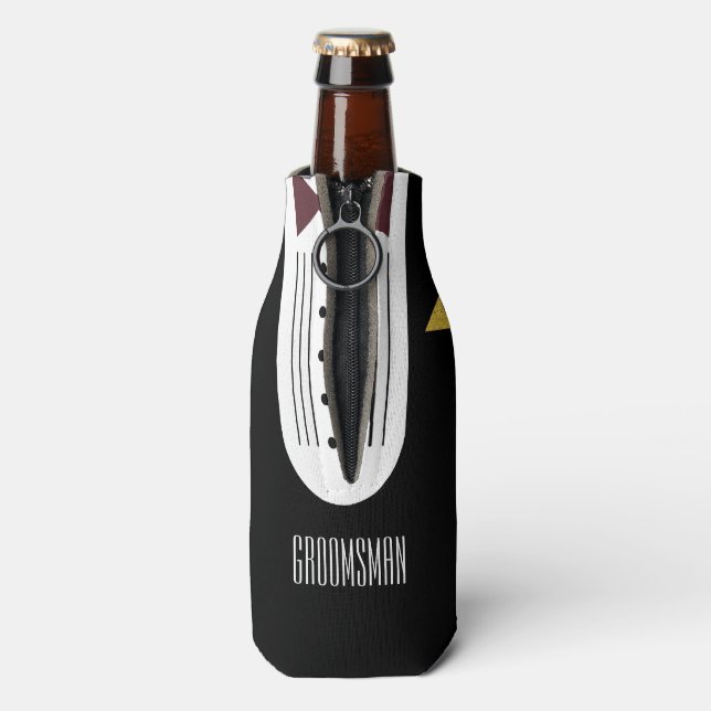 Rafraîchisseur Pour Bouteille BRIDE Burgundy Mariage Sois Mes Groomsmen (Bouteille Dos)