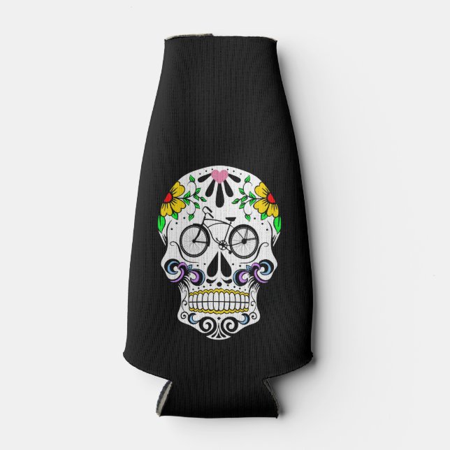 Rafraîchisseur Pour Bouteille Calavera - Sugar Skull Cruiser Vélo (Devant)