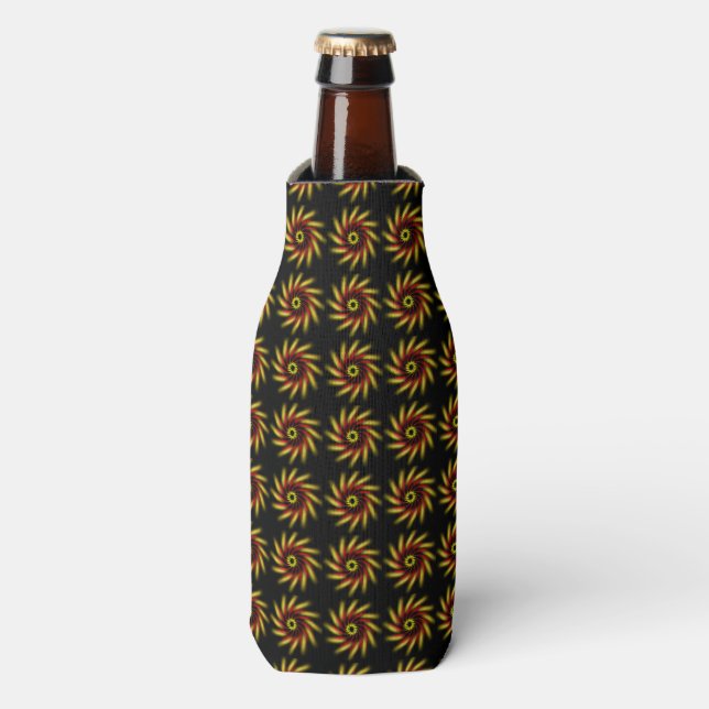 Rafraîchisseur Pour Bouteille Can Cooler - Pinwheel sur noir (Bottle Devant)