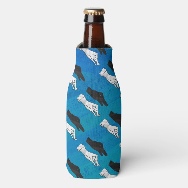 Rafraîchisseur Pour Bouteille Canard noir sur bleu (Bottle Devant)