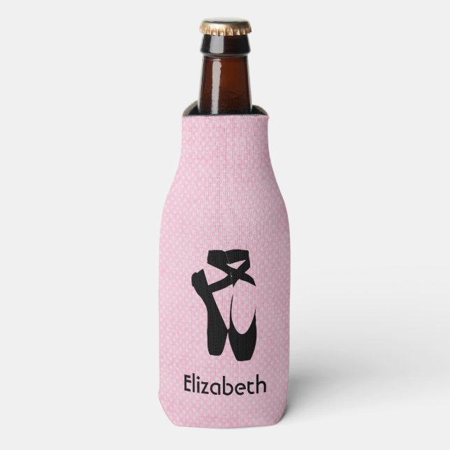 Rafraîchisseur Pour Bouteille Chaussures de Ballet Noir Personnalisées En Pointe (Bottle Devant)