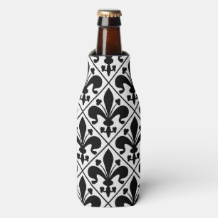 Rafraîchisseur Pour Bouteille Chic Black and White Fleur de Lis