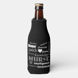 Rafraîchisseur Pour Bouteille Conception de Fierté-Texte d'infirmière+Coeur