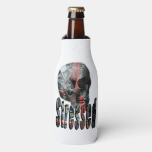 Rafraîchisseur Pour Bouteille Crâne Stressé Plein De Cerveaux D'Ordinateur,