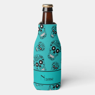 Rafraîchisseur Pour Bouteille Crânes nommés personnalisés de sucre de turquoi
