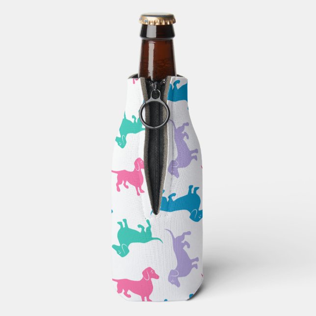 Rafraîchisseur Pour Bouteille Dachshunds couleur pastel (Bouteille Dos)