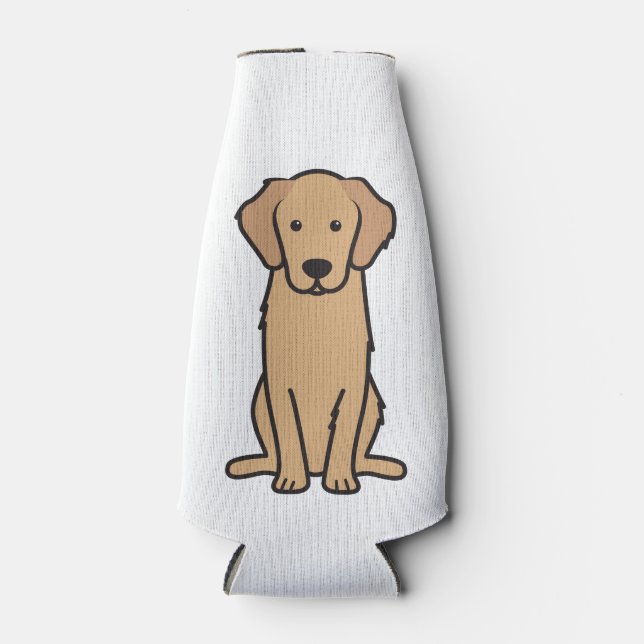 Rafraîchisseur Pour Bouteille Dessin animé de Golden Retriever (Devant)