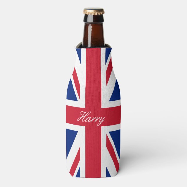Rafraîchisseur Pour Bouteille Drapeau britannique Union Jack Personnalisé (Bottle Devant)