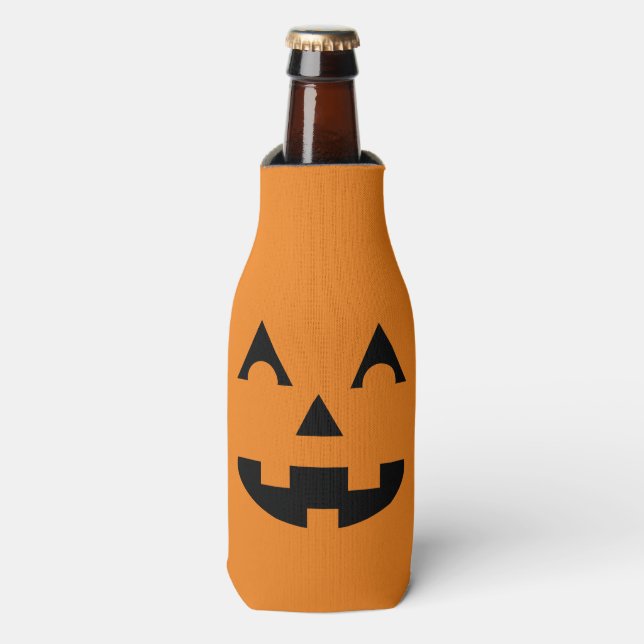 Rafraîchisseur Pour Bouteille Face du Citrouille Halloween Jack-o'-lantern (Bottle Devant)