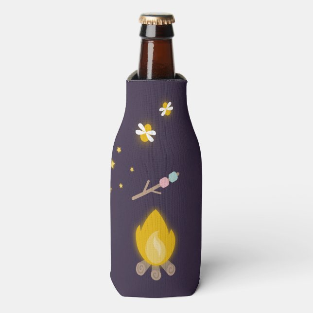Rafraîchisseur Pour Bouteille Fête de flammes personnalisable (Bottle Devant)