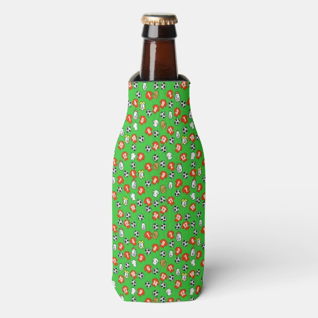 Rafraîchisseur Pour Bouteille Football Design avec chemises en rouge (Bottle Devant)