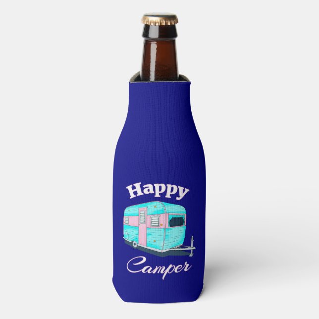 Rafraîchisseur Pour Bouteille Happy Camper Trailer Camping (Bottle Devant)