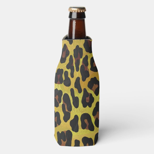 Rafraîchisseur Pour Bouteille Impression léopard Brown et jaune (Bottle Devant)