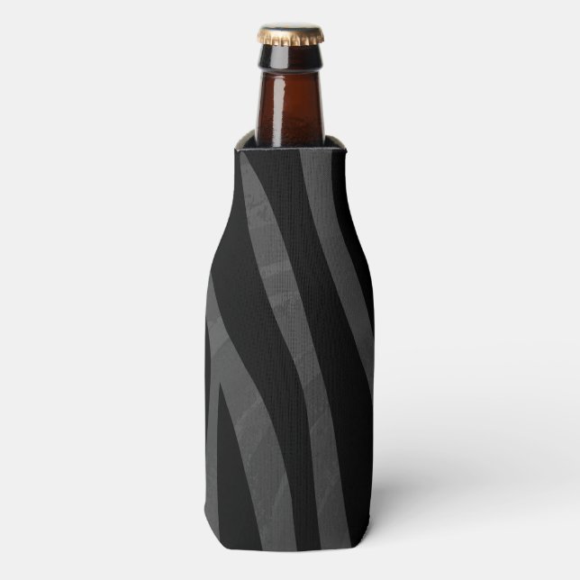 Rafraîchisseur Pour Bouteille Impression noire et grise Zebra (Bottle Devant)