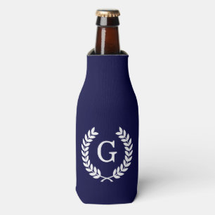 Rafraîchisseur Pour Bouteille Marine Blue What Blé Laurel Wreath Initial Monogra