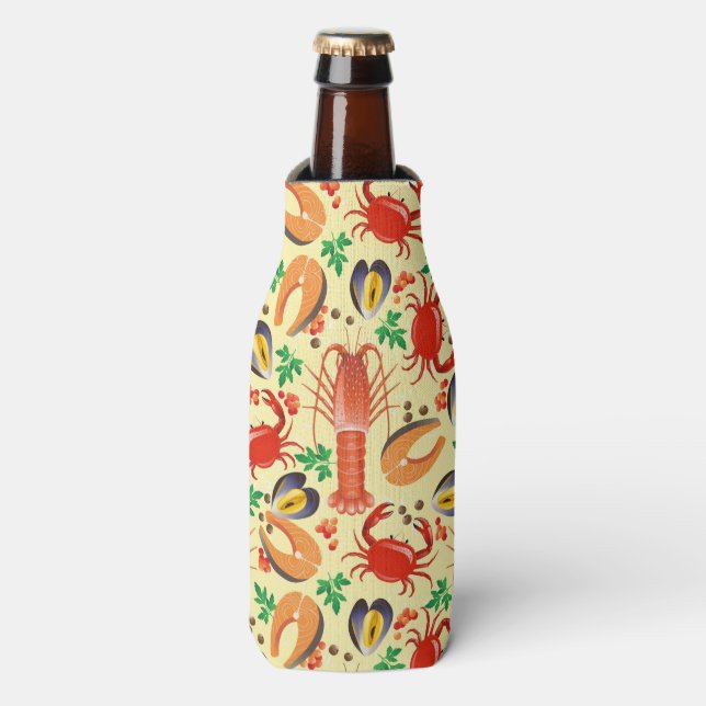 Rafraîchisseur Pour Bouteille Motif de fruits de mer (Bottle Devant)