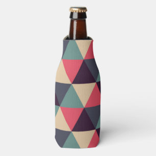 Rafraîchisseur Pour Bouteille Motif Triangle turquoise Et Rose