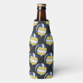 Rafraîchisseur Pour Bouteille Motifs de volley-ball bleu et jaune