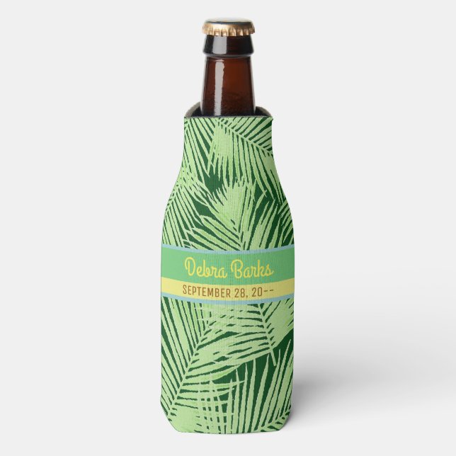 Rafraîchisseur Pour Bouteille palmier tropical feuille (Bottle Devant)