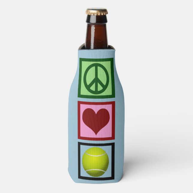 Rafraîchisseur Pour Bouteille Peace Love Tennis (Bottle Devant)