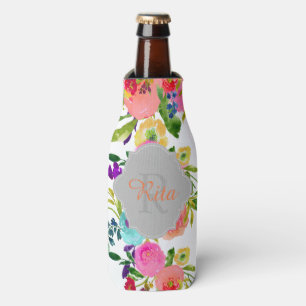Rafraîchisseur Pour Bouteille PixDezines Aquarelle florale/fond DIY