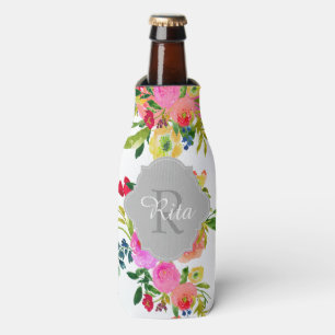 Rafraîchisseur Pour Bouteille PixDezines Aquarelle florale/fond DIY