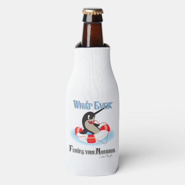 Rafraîchisseur Pour Bouteille Quoi que Flotte ton mème Narwhal (Bottle Devant)