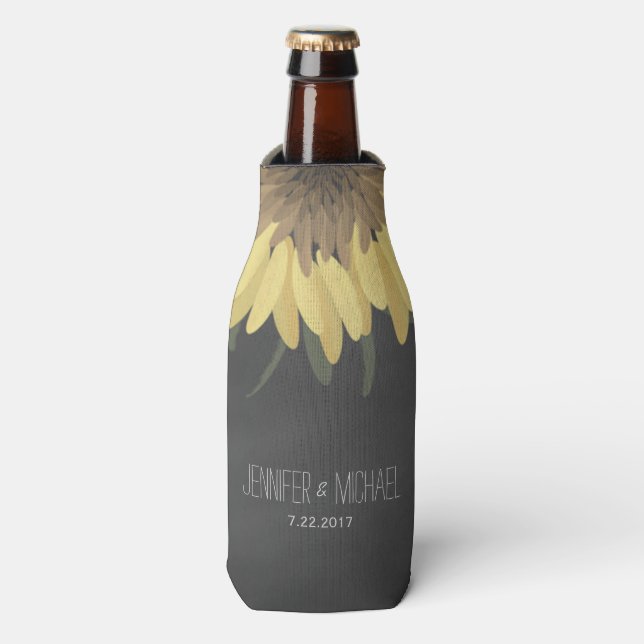 Rafraîchisseur Pour Bouteille Sunflower Chalkboard Russe Mariage (Bottle Devant)