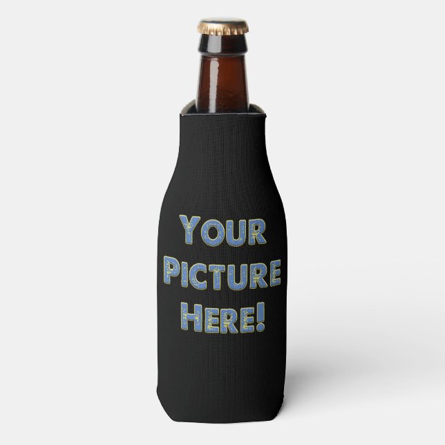 Rafraîchisseur Pour Bouteille Votre image personnalisée sur (Bottle Devant)