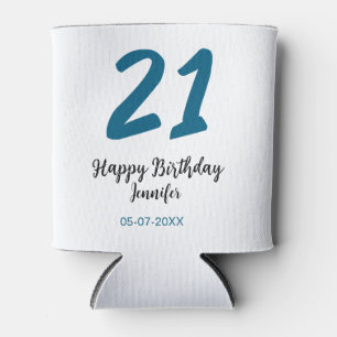 Rafraîchisseur Pour Canette 21 ans audacieux lettre bleue simple minimum