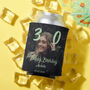 Rafraîchisseur Pour Canette 30e anniversaire ajouter nom date année vert paste
