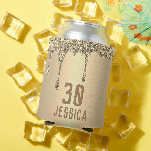 Rafraîchisseur Pour Canette 30e anniversaire Elégant Golden Parties scintillan (Été in situ)