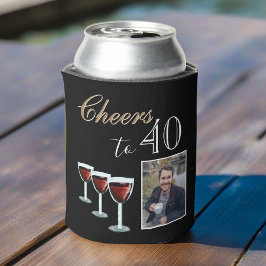 Rafraîchisseur Pour Canette 40 Red Wine Glass Photo 40th Birthday