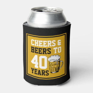 Rafraîchisseur Pour Canette 40e anniversaire Cheers & Bières à 40 ans