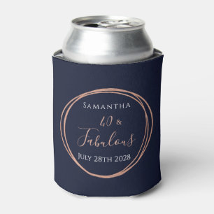 Rafraîchisseur Pour Canette 40e Anniversaire Fête Rose Gold Navy