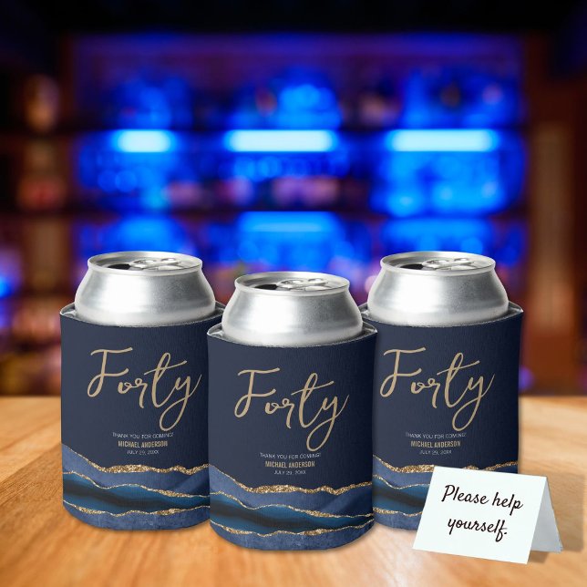 Rafraîchisseur Pour Canette 40e Anniversaire Pousse De Goutte De Beer Can Cool (Créateur téléchargé)