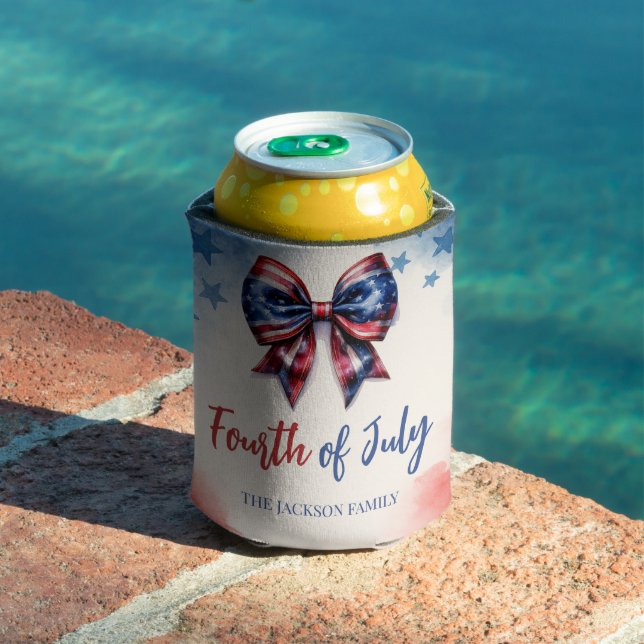 Rafraîchisseur Pour Canette 4 juillet USA Bow Patriotic (Piscine in situ)