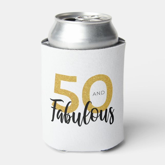 Rafraîchisseur Pour Canette 50 et Fab 50e fête d'anniversaire Personnalisé (Can devant)