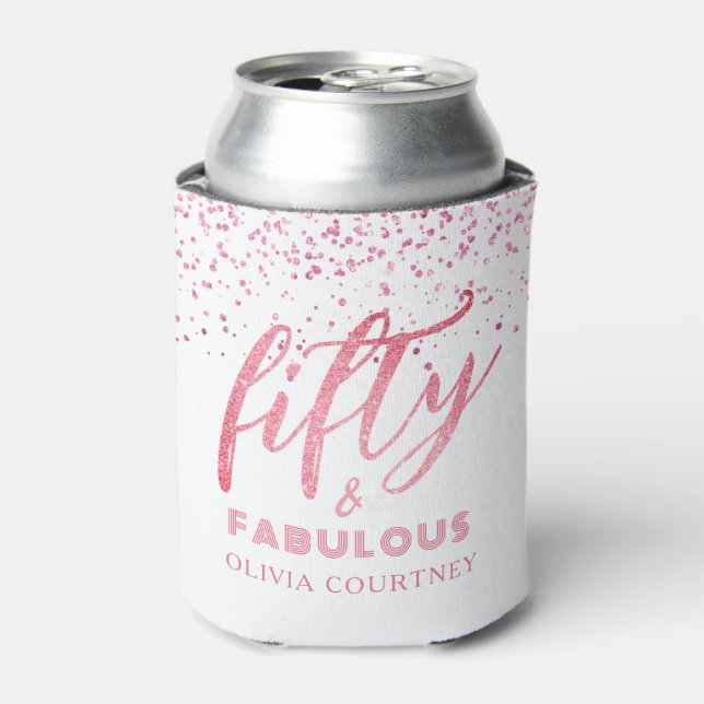 Rafraîchisseur Pour Canette 50 et fabuleux Parties scintillant blanche et rose (Can devant)