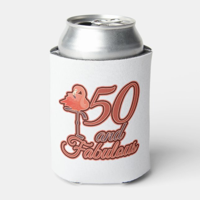 Rafraîchisseur Pour Canette 50 et fabuleux thème Flamant rose fête d'anniversa (Can devant)