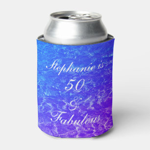 Rafraîchisseur Pour Canette 50 Fabuleux Anniversaire Purple Blue Water Sparkle