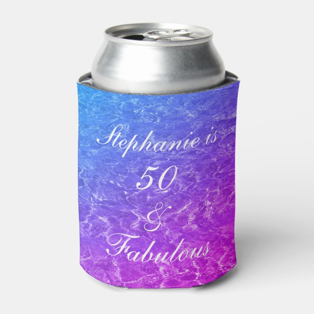 Rafraîchisseur Pour Canette 50 Fabuleux Anniversaire rose violet eau étincelan (Can devant)
