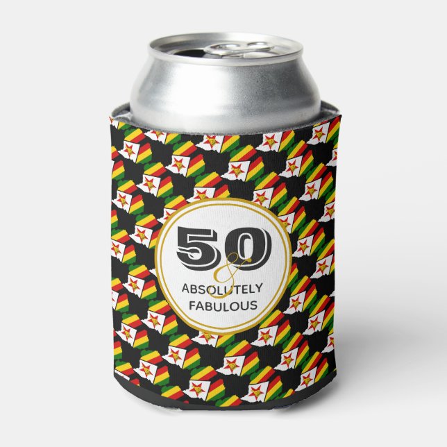 Rafraîchisseur Pour Canette 50 Fabuleux ZIMBABWE Ecriture Monogramme Noir (Can devant)
