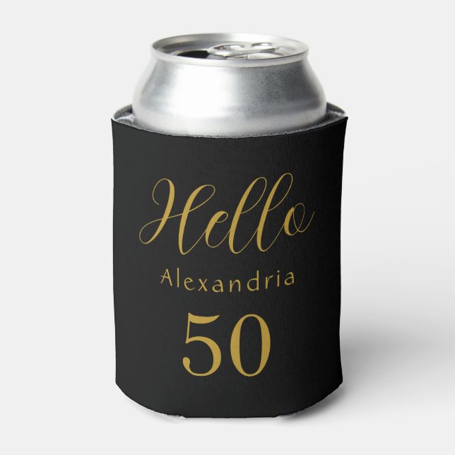 Rafraîchisseur Pour Canette 50e Anniversaire Black Gold fête d'anniversaire Fa (Can devant)