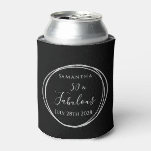 Rafraîchisseur Pour Canette 50e anniversaire Black Silver Soirée personnalisée