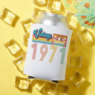 Rafraîchisseur Pour Canette 50e anniversaire Vintage Retro 1971 Bande de casse