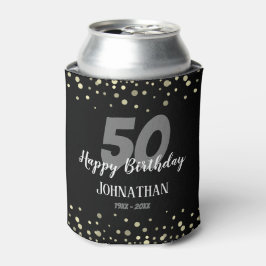 Rafraîchisseur Pour Canette 50e fête d'anniversaire avec Confetti Black