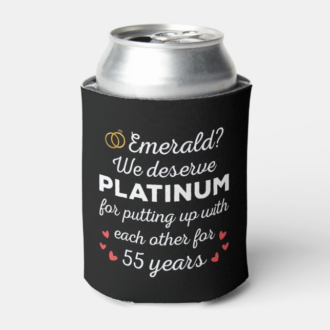 Rafraîchisseur Pour Canette 55e anniversaire du Mariage I - Emerald Funny Coup (Can devant)