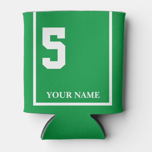 Rafraîchisseur Pour Canette 5 Vert avec couverture de selle Cheval Blanc Perso (Devant)